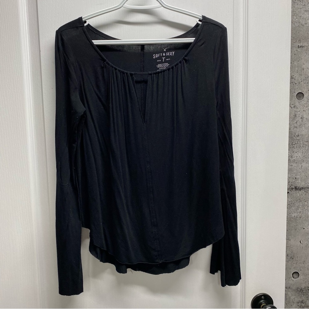 Black Cutout Long Sleeve with Bell Sleeves